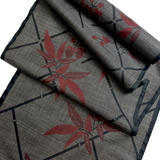 Bamboo Leaves Handwoven Oshima Tsumugi Vintage Kimono Silk from Japan By the Yard #133
