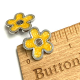 Yellow Flower Button from Danforth Pewter, 3/4"  #FJ-155