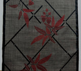Bamboo Leaves Handwoven Oshima Tsumugi Vintage Kimono Silk from Japan By the Yard #133