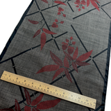 Bamboo Leaves Handwoven Oshima Tsumugi Vintage Kimono Silk from Japan By the Yard #133