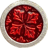 Red Leaf Medallion Leaves Button from Danforth Pewter, 3/4"  #FJ-156