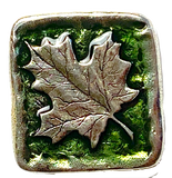 Green Summer Maple Leaf Button from Danforth Pewter, 13/16"  #FJ-158