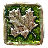 Green Summer Maple Leaf Button from Danforth Pewter, 13/16"  #FJ-158