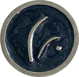 Create Button with Black, from Danforth Pewter, 13/16"  #FJ-159