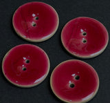 Re-Stocked Dark Pink Shiny Coconut 1-3/16" Two-Hole Button 30mm   #SK-1026
