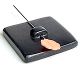 Nine Bamboo Dots, Black/Natural  "Domino" Square Button Larger Size, 1-3/16" #SK-664