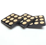 Nine Bamboo Dots, Black/Natural  "Domino" Square Button Larger Size, 1-3/16" #SK-664