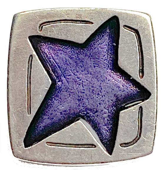 Running Low, Star in Purple, Button from Danforth Pewter, 5/8"  #FJ-162