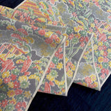 SALE, Oshima Dream Misty Gardens Ikat with Black, Vintage Japanese Kimono Silk By the Yard  #227