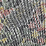 SALE, Oshima Dream Misty Gardens Ikat with Black, Vintage Japanese Kimono Silk By the Yard  #227