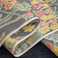SALE, Oshima Dream Misty Gardens Ikat with Black, Vintage Japanese Kimono Silk 2.5 Yard PIECE  #227