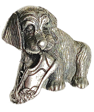 New Markdown, Danforth Pewter Dog, Rascal Puppy Button, Danforth USA, # FJ-164
