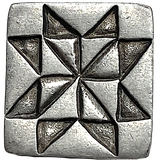 Sawtooth Star Quilt Button, Pewter, 5/8" Danforth USA, Shank Back # FJ-165