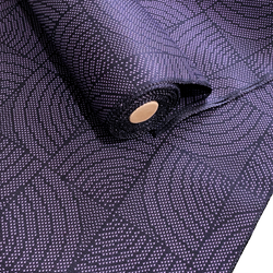 Last of This, Wave Windows Purple/Black Vintage Kimono Silk from Japan By the Yard   #318