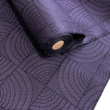 Last of This, Wave Windows Purple/Black Vintage Kimono Silk from Japan By the Yard   #318