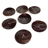 SALE Dark Brown Large Mother of Pearl 1-3/8" Shiny Shell 2-hole Button #D-490017