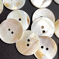 Bulk Deal 100 Buttons: Honey-White-Taupe Mix, 7/8"-15/16" Pearl Shell Round Buttons, # LP-72-100