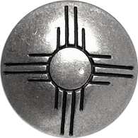 Nickel Silver Sun Zia 3/4" Southwest Button, Large Shank Back, #SW-434