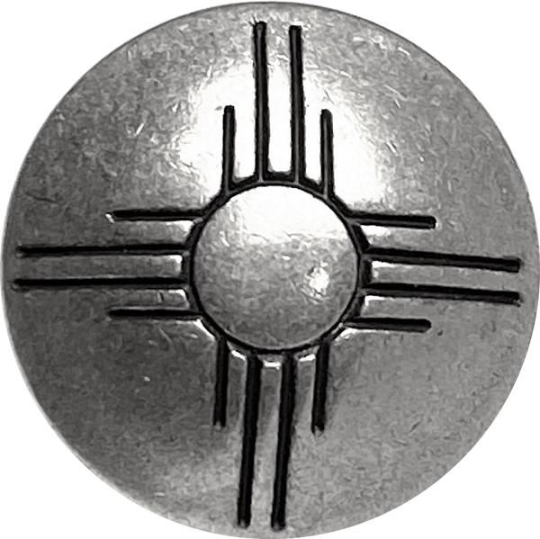 Nickel Silver Sun Zia 3/4" Southwest Button, Large Shank Back, #SW-434