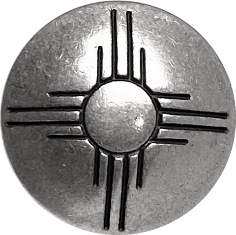 Nickel Silver Sun Zia 3/4" Southwest Button, Large Shank Back, #SW-434
