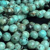 Green 'African Turquoise' Jasper, 3/16", Small Round 6mm Beads, 15" Strand #L229