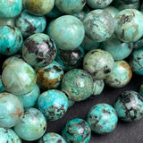Green 'African Turquoise' Jasper, 3/16", Small Round 6mm Beads, 15" Strand #L229