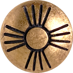 Small Brass Zia Sun Button, Matte Finish, Shank Back 1/2"  #SW-88