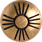 Small Brass Zia Sun Button, Matte Finish, Shank Back 1/2"  #SW-88