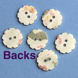 Last Ones, Flower Shape 5/8" 2-Hole Pearl Shell Button, Pack of SIX #683