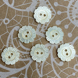 Flower Shape 5/8" 2-Hole Pearl Shell Button, Pack of SIX #683