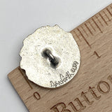 Peony, Danforth Pewter Button, 7/8" Shank Back, USA Made, #FJ-168