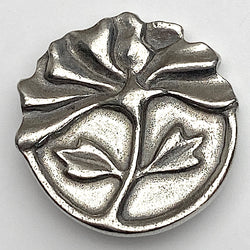 Peony, Danforth Pewter Button, 7/8" Shank Back, USA Made, #FJ-168