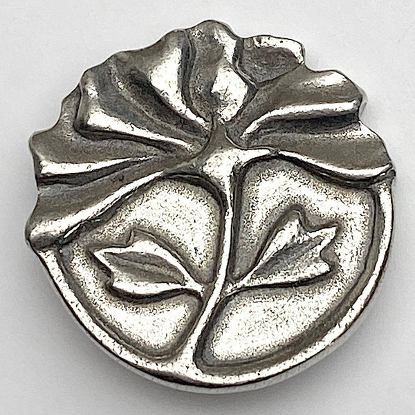 Peony, Danforth Pewter Button, 7/8" Shank Back, USA Made, #FJ-168
