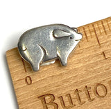 Pig Danforth Pewter Button, 7/8" Shank Back, USA Made, #FJ-169