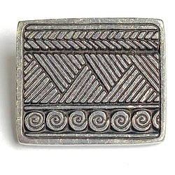 African Weave Danforth Pewter Rectangular Button, 7/8" x 3/4"  #DN256
