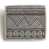 African Weave Danforth Pewter Rectangular Button, 7/8" x 3/4"  #DN256