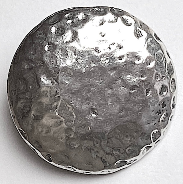 Hammered Round Danforth Pewter Button, 3/4" Shank Back, USA Made, #FJ-170