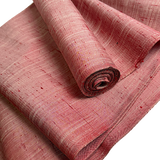 Red and Cream Slubby-Textured Kimono Silk from Japan By the Yard, #152