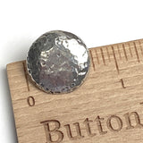 Hammered Round Danforth Pewter Button, 3/4" Shank Back, USA Made, #FJ-170