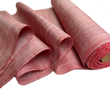 Red and Cream Slubby-Textured Kimono Silk from Japan By the Yard, #152