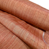 Terra Cotta Pumpkin Slubby-Textured Handwoven Tsumugi Kimono Silk from Japan By the Yard, #287
