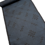 Geometry Indigo, Midnight Navy/Black Oshima Kimono Silk Tsumugi from Japan By the Yard,  #34
