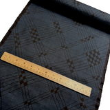 Geometry Indigo, Midnight Navy/Black Oshima Kimono Silk Tsumugi from Japan By the Yard,  #34