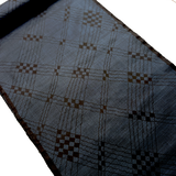 Geometry Indigo, Midnight Navy/Black Oshima Kimono Silk Tsumugi from Japan By the Yard,  #34