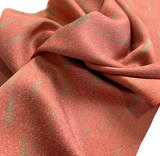 Dusty Coral/Brick, Hidden Sage Sticks, Liquid Drape Vintage Kimono Silk Crepe from Japan By the Yard,  #135