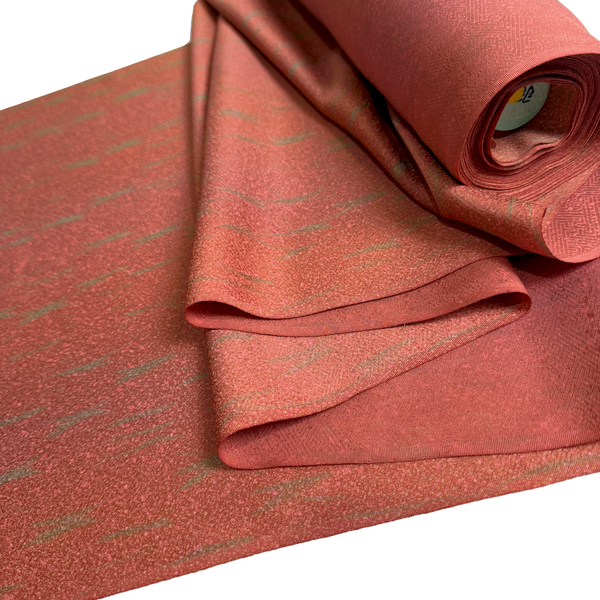 Dusty Coral/Brick, Hidden Sage Sticks, Liquid Drape Vintage Kimono Silk Crepe from Japan By the Yard,  #135