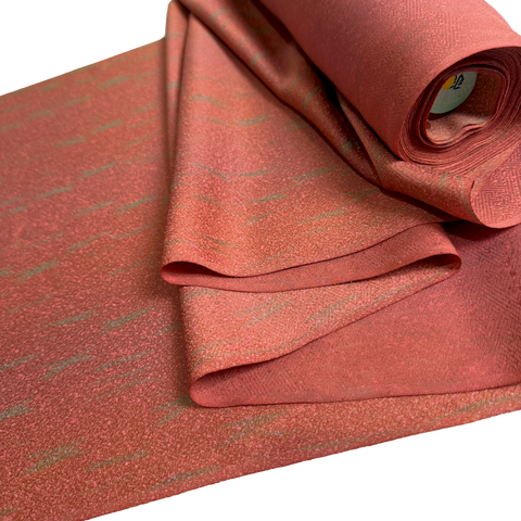 Dusty Coral/Brick, Hidden Sage Sticks, Liquid Drape Vintage Kimono Silk Crepe from Japan By the Yard,  #135