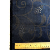 Berries Indigo, Navy/Black/Taupe/Gray Vintage Oshima Kimono Silk Tsumugi from Japan By the Yard,  #150