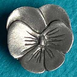 Small Pansy Danforth Pewter Button, 3/4" Shank Back, USA Made, #FJ-174