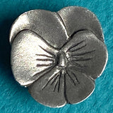 Small Pansy Danforth Pewter Button, 3/4" Shank Back, USA Made, #FJ-174